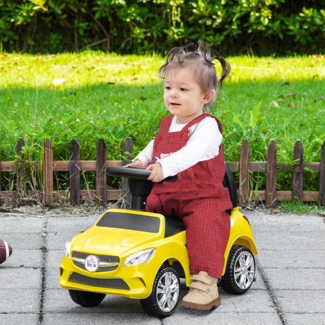 HOMCOM Ride-on Toy Car for Children, Μουσική και Φώτα, Ηλικία 18-36 Μηνών - Κίτρινο 370-197YL