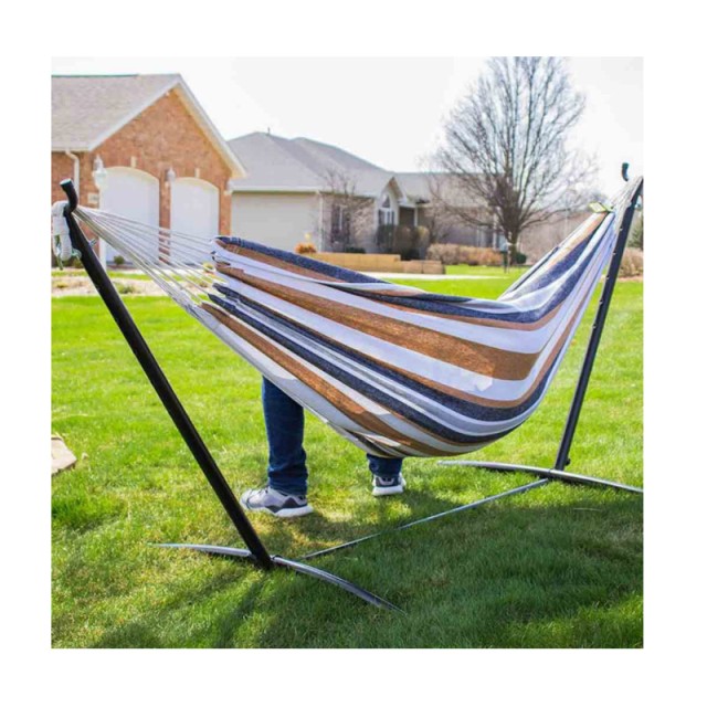 Υφασμάτινη Διπλή Αιώρα 200 x 150 cm Χρώματος Καφέ Hoppline HOP1000120-5