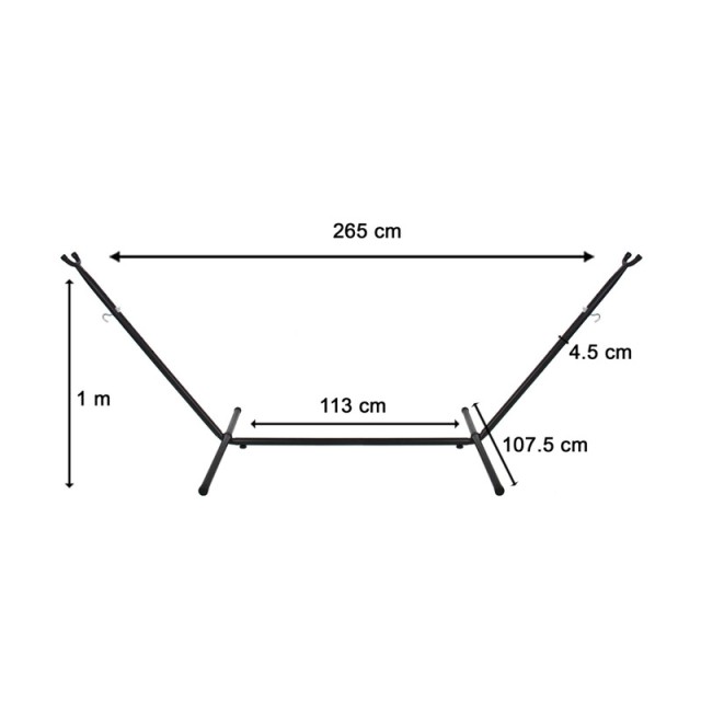 Υφασμάτινη Διπλή Αιώρα με Βάση 185 x 150 cm Χρώματος Μπλε Hoppline HOP1000723-1