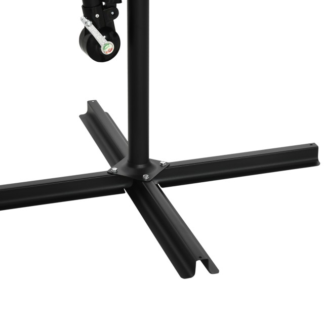 Ομπρέλα Outsunny Garden 3x3 m με κουνουπιέρα, άνοιγμα μανιβέλας και βάση σταυρού, πράσινο 84D-204V01GN