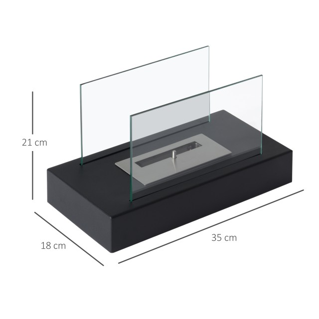 Τζάκι HomCom Bioethanol in Steel Tank 0,5L, 35x18x21cm 820-020BK