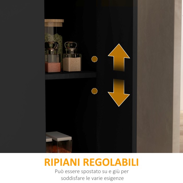 HOMCOM Kitchen Island με 2 ανοιχτά ράφια και 2 ντουλάπια, σε MDF, 1...