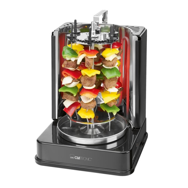 Elektrischer Vertikalgrill für Gyro - Hähnchen und Souvlaki 1400 W Clatronic DVG-3686