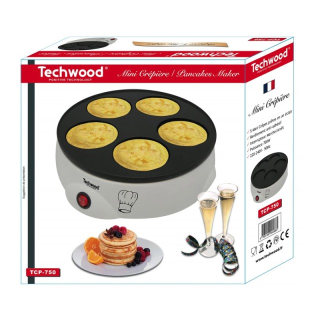 Ηλεκτρική Κρεπιέρα για 5 Mini Κρέπες 700 W Techwood TCP-750