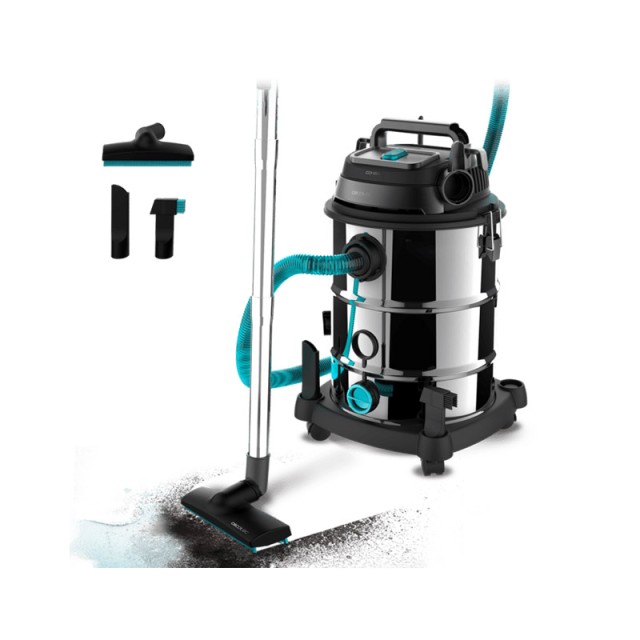 Ηλεκτρική Σκούπα για Στερεά και Υγρά 30 Lt 1600 W Cecotec Conga RockStar Wet&Dry Steel Max Pro CEC-08115