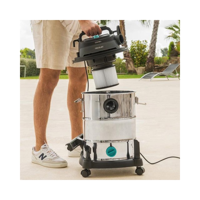 Ηλεκτρική Σκούπα για Στερεά και Υγρά 30 Lt 1600 W Cecotec Conga RockStar Wet&Dry Steel Max Pro CEC-08115