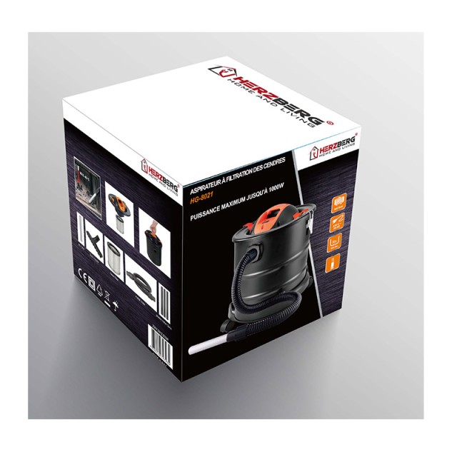Ηλεκτρική Σκούπα Στάχτης - Φυσητήρας 18 Lt 1000 W Herzberg HG-8021
