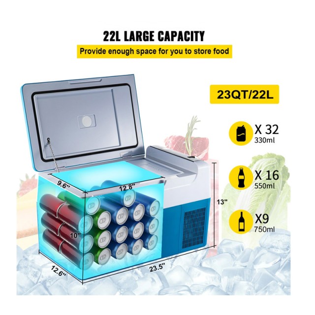 Ηλεκτρικό Φορητό Ψυγείο 22 Lt 12V 45 W VEVOR BX-YSSCZBXSH-C221V2