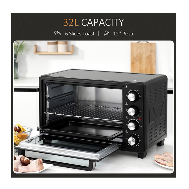 Ηλεκτρικό Φουρνάκι 32 Lt 1600 W HOMCOM 800-087BK