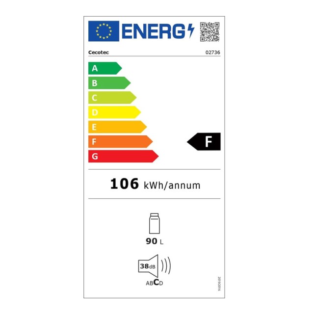 Ηλεκτρικό Mini Ψυγείο 90 Lt Cecotec Bolero CoolMarket TT Origin Red CEC-02736