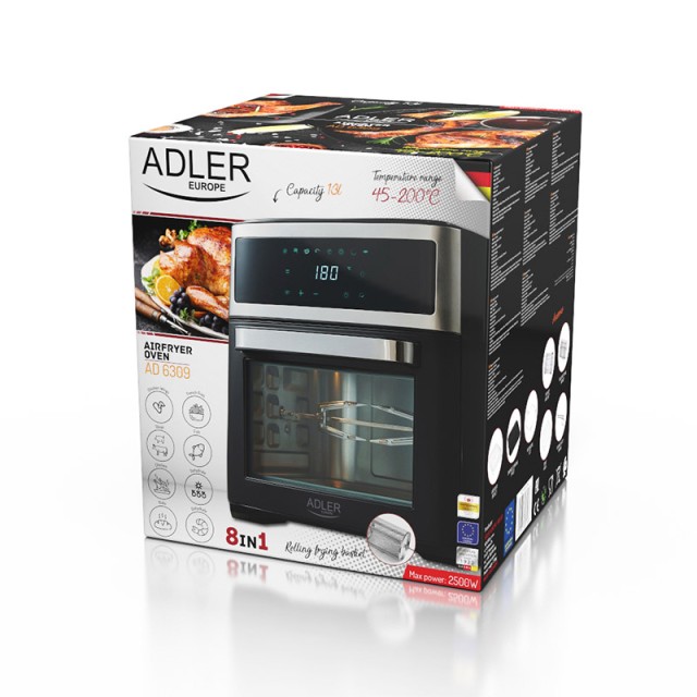 Ηλεκτρικός Φούρνος με Αέρα 8 σε 1 13 Lt 2500 W Adler AD-6309