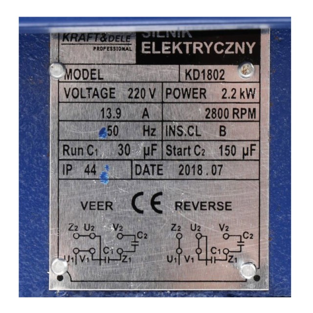 Ηλεκτρικός Κινητήρας 3 kW 220 V Kraft&Dele KD-1804