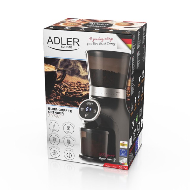 Ηλεκτρικός Μύλος Άλεσης Καφέ 300 W Adler AD-4450