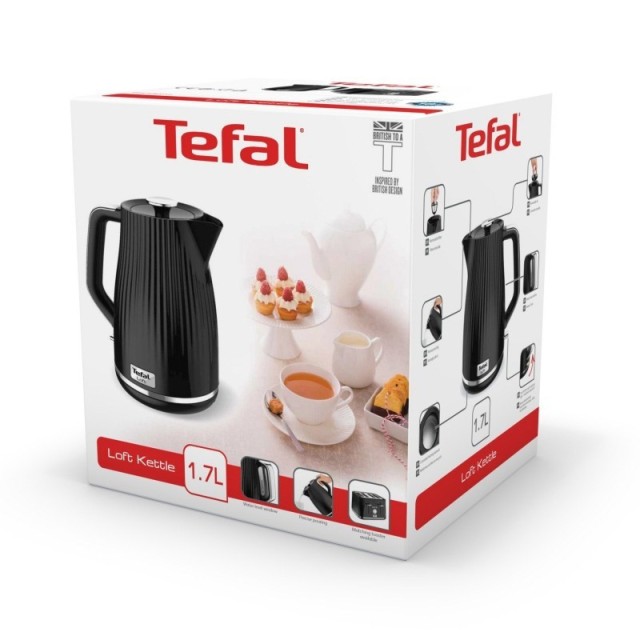 Ηλεκτρικός Βραστήρας 1.7 Lt 2400 W Χρώματος Μαύρο Tefal Loft KO2508