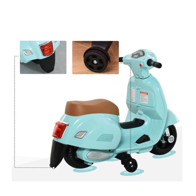 Ηλεκτροκίνητη Μηχανή Vespa 6 V Χρώματος Mint HOMCOM 370-138GN