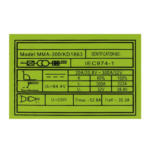Ηλεκτροκόλληση Inverter IGBT PWM 300A 230V Χρώματος Πράσινο Kraft&Dele KD-1863