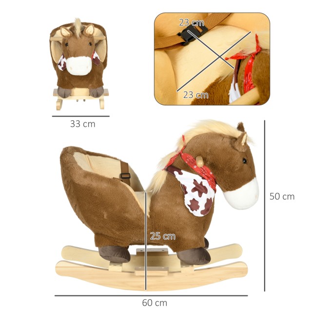 HOMCOM Rocking Horse για παιδιά από 18-36 μηνών με ρεαλιστικούς ήχο...