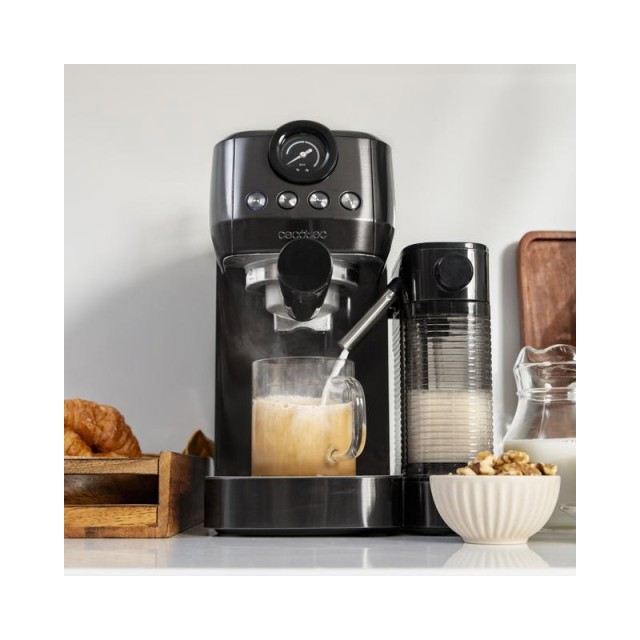 Ημιαυτόματη Καφετιέρα Power Espresso 20 Steel Pro Latte με Δοχείο Γάλακτος Cecotec CEC-01985