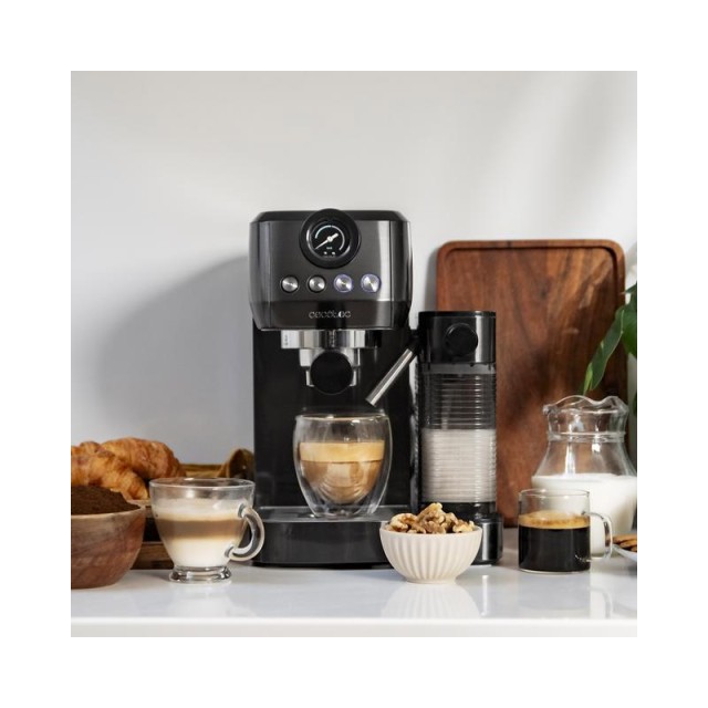 Ημιαυτόματη Καφετιέρα Power Espresso 20 Steel Pro Latte με Δοχείο Γάλακτος Cecotec CEC-01985