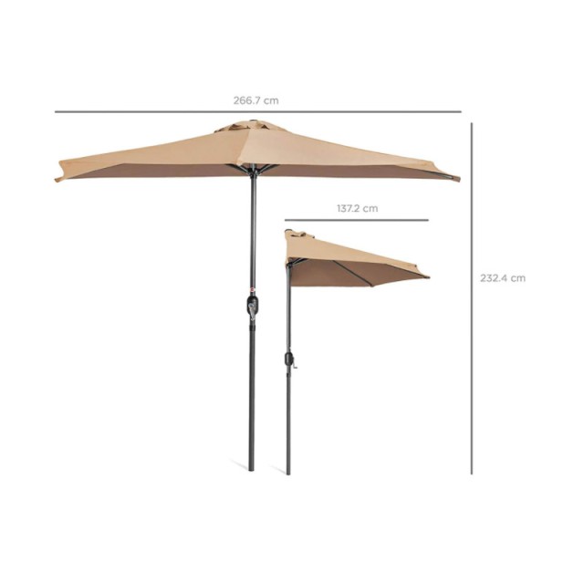 Ημικυκλική Ομπρέλα Βεράντας 232 cm Hoppline HOP1000927-1