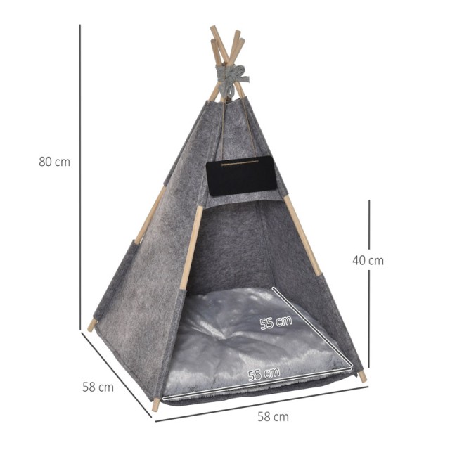 Ινδιάνικη Σκηνή για Κατοικίδια 58 x 58 x 80 cm PawHut D30-386