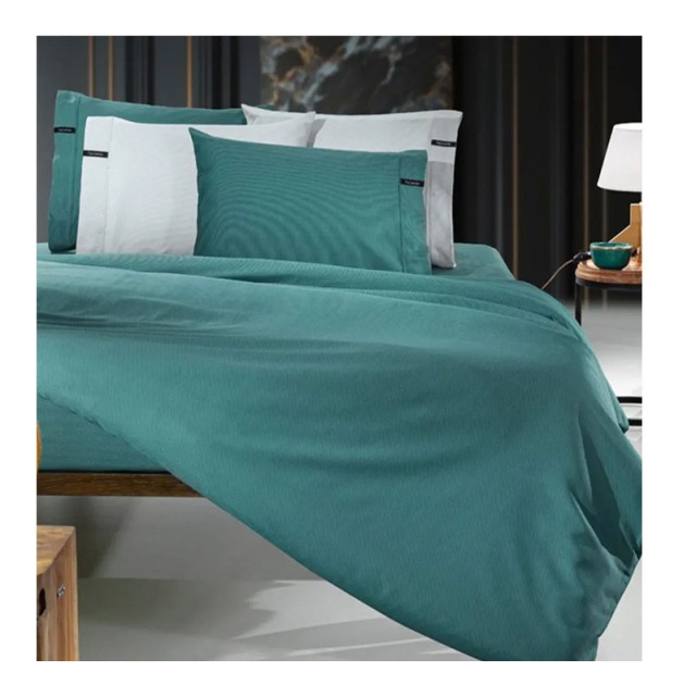 Υπέρδιπλο Σεντόνι 240 x 270 cm 100% Βαμβακοσατέν Minimal Petrol Guy Laroche 1110092223078
