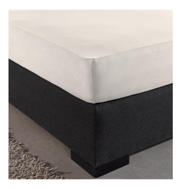 Υπέρδιπλο Σεντόνι Jersey με Λάστιχο 160 x 200 x 30 cm Χρώματος Κρεμ...