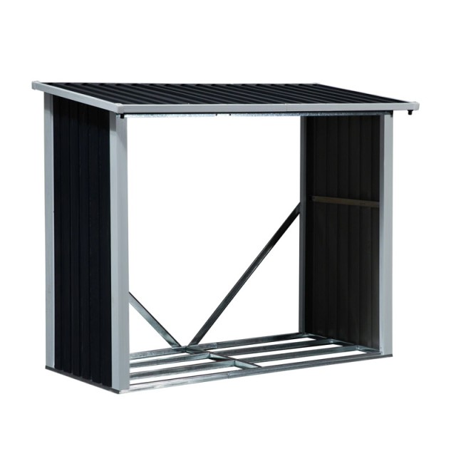 Υπόστεγο Αποθήκευσης Ξύλων Κήπου 182 x 89 x 136-148 cm Outsunny 842...