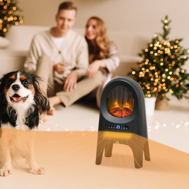 HOMCOM Fan Heater 3 Λειτουργίες Θέρμανσης με 3 Ρυθμιζόμενες Θερμοκρασίες, 33,7x25,5x60,4 cm, Μαύρο 820-318V90BK