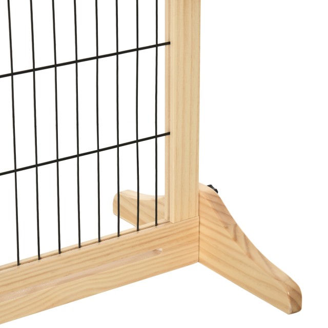 PawHut Extendable Indoor Wooden Dog Gate, 104-183x36x69cm, Χρώμα ξύλου D06-119ND