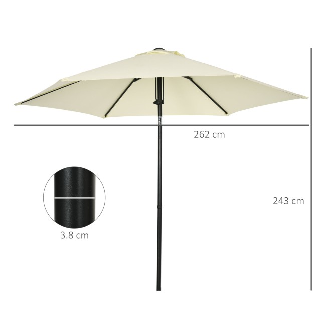 Outsunny Garden Parasol από πολυεστέρα και μέταλλο με ανακλινόμενο ...