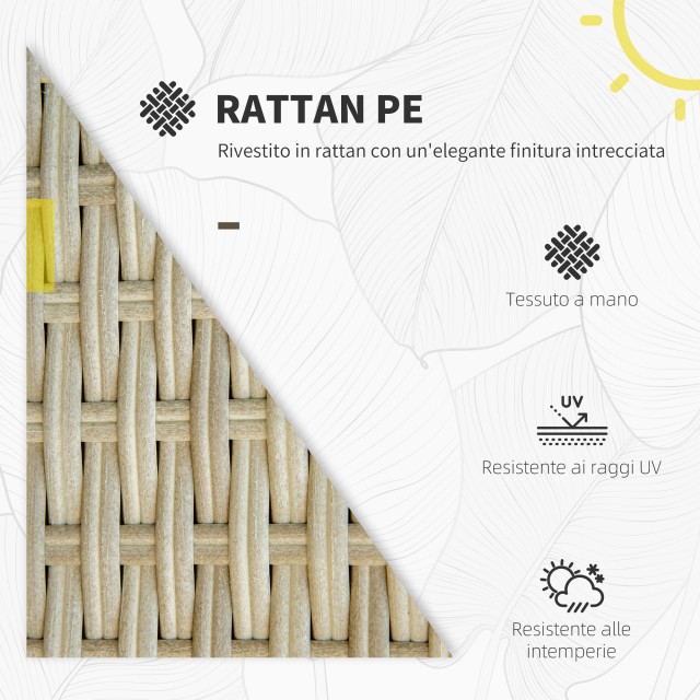 Outsunny 7 τεμαχίων Modular PE Rattan Garden Lounge σετ με μαξιλάρια, μπεζ 860-253V00BG