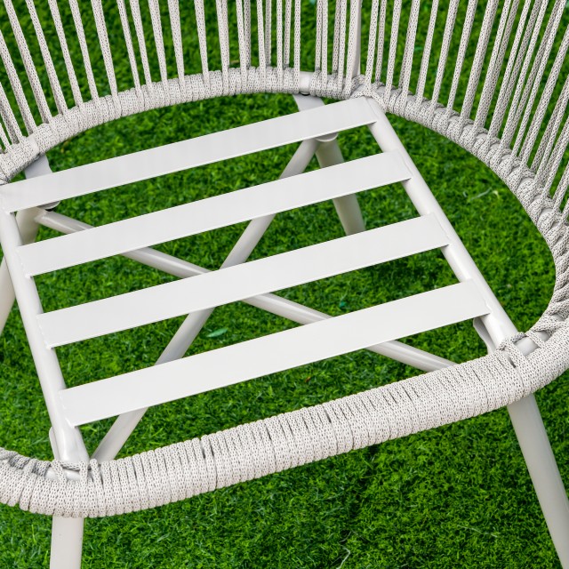 Outsunny Σετ πολυθρόνες κήπου υφασμένες από PE Rattan με Τραπεζάκι σαλονιού λευκό κρέμα 863-079