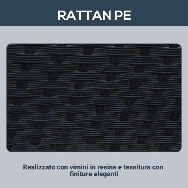 Σετ έπιπλα κήπου Outsunny σε τραπεζαρία PE Rattan με 4 καρέκλες με μαξιλάρια, μαύρο 863-008