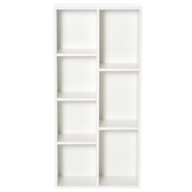 HOMCOM Modern Cube Βιβλιοθήκη με 7 Ράφια, σε μοριοσανίδα, 50x24x106 cm, Λευκό 836-367WT