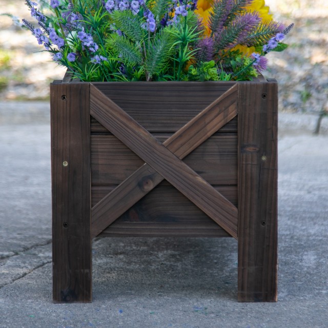 Γλάστρα Outsunny Outsunny Planter Plant Holder Pot for Raised Garden in Wood 845-458