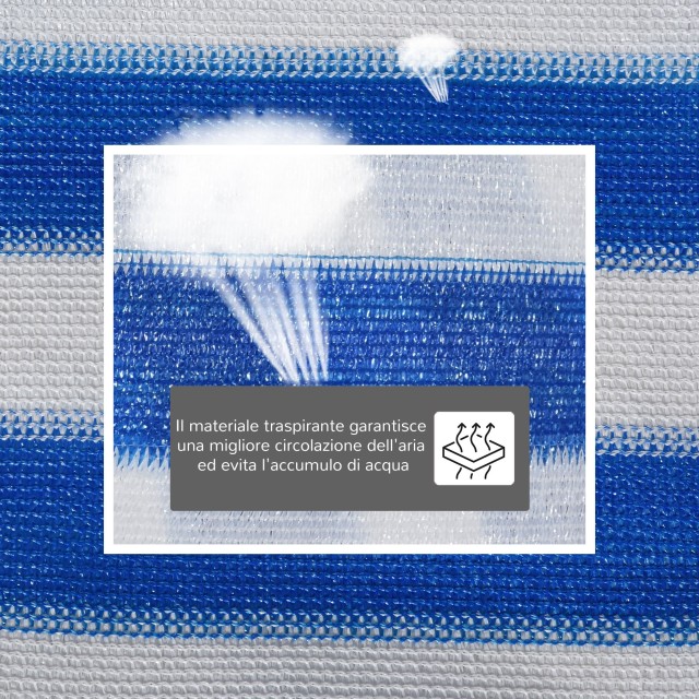 Outsunny Sun Awning Sail Shading Triangular 5x5x5m Anti-UV and Breathable σε HDPE, Λευκό και Μπλε 840-231BU
