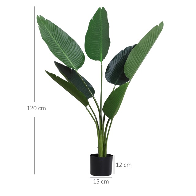 Φυτό Outsunny Τεχνητό Bird of Paradise Ύψος 120 cm με γλάστρα για εσωτερικούς και εξωτερικούς χώρους 844-266