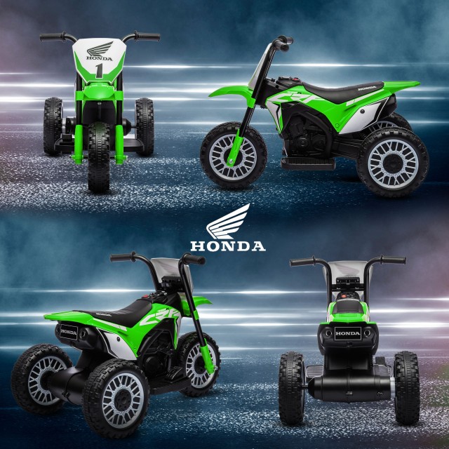 HOMCOM Ηλεκτρική μοτοσυκλέτα για παιδιά με άδεια Honda CRF450RL 3 Τροχοί, ηλικία 18-36 μηνών, πράσινο 370-298V90GN