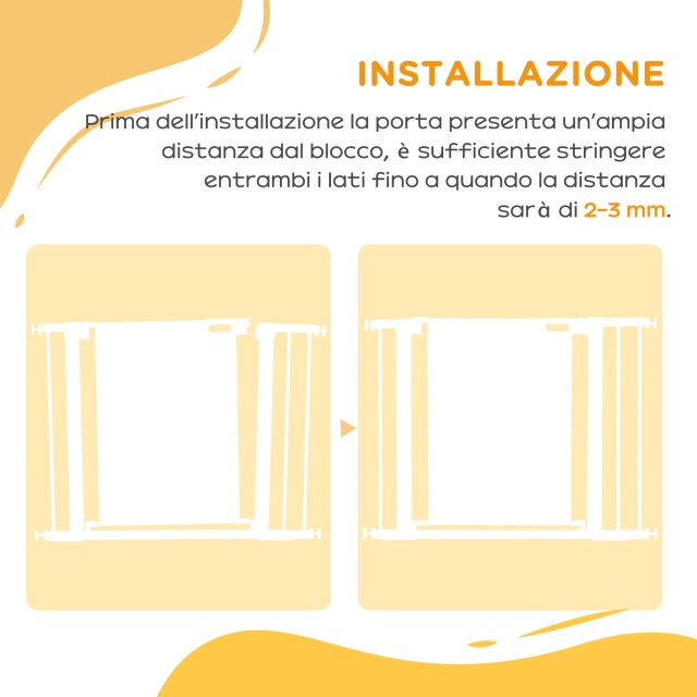 PawHut Extendable Pressure Dog Gate με Αυτόματο Κλείσιμο, σε ατσάλι και ABS, 75-103x76 cm, Μαύρο D06-144V01BK