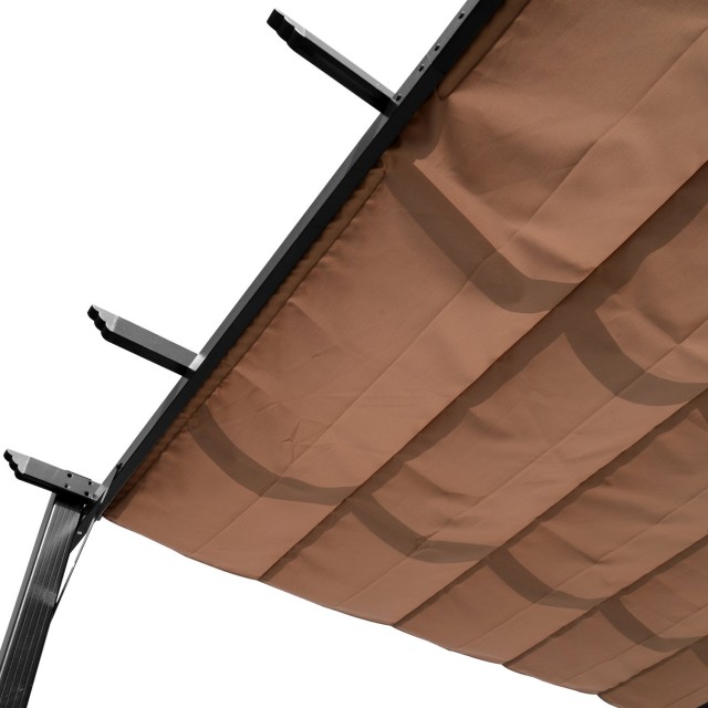 Outsunny Gazebo Garden Pergola 3X4m Συρόμενο πανί σε αδιάβροχη κατασκευή από πολυεστέρα και αλουμίνιο 84C-055BK