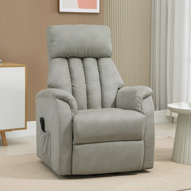 HOMCOM Lift Chair Ανακλινόμενη 150° max με τηλεχειριστήριο και υποπόδιο, 75x93x110 cm, Γκρι 713-082V91LG
