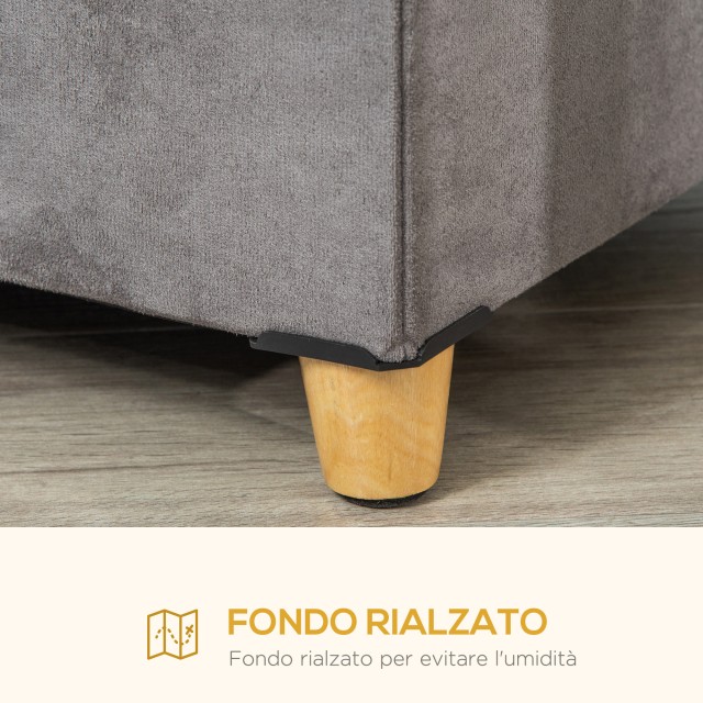 PawHut Cat House Pouf Σκαμπό ποδιών με επένδυση με αφαιρούμενο και πλενόμενο μαξιλάρι, γκρι D30-522