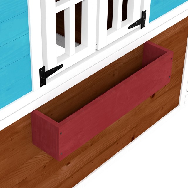 Outsunny Playhouse για παιδιά 3-8 ετών με επικλινή στέγη, γλάστρες και ζαρντινιέρες, σε ξύλο ελάτης, 114x126,4x135 cm 345-027V00DR