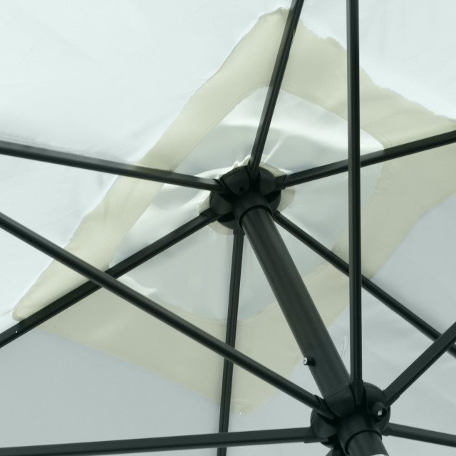 Ομπρέλα Κήπου Outsunny Ορθογώνια 200x300cm Ανοιγόμενη μανιβέλα και Ρυθμιζόμενη Κλίση, Μπεζ 84D-158BG