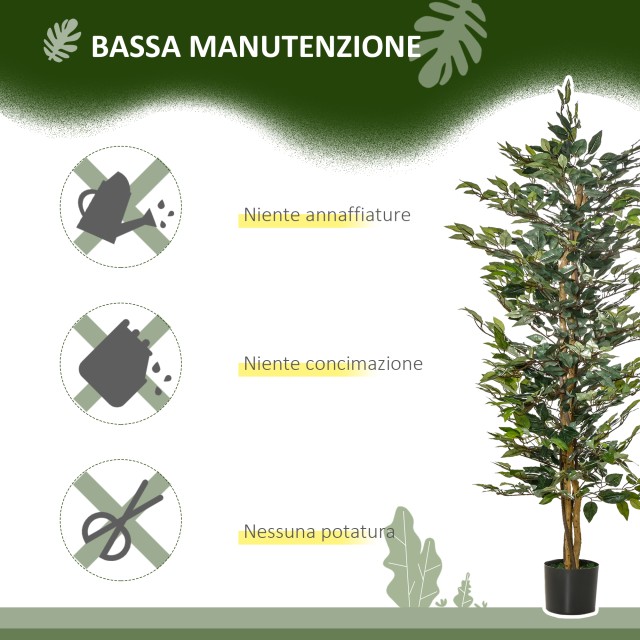 HOMCOM Fake Ficus Plant 150cm ύψος, Διακόσμηση εσωτερικού και εξωτε...