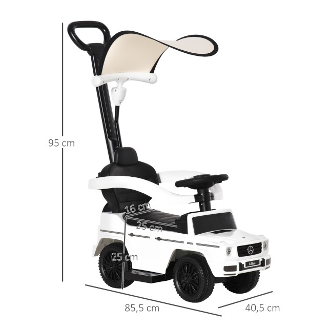 HOMCOM Push Car Model Mercedes-Benz G350 για Παιδιά, Λευκό 370-162WT