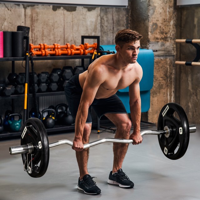 SPORTNOW Σετ 2 δίσκων βάρους 15 κιλών από ατσάλι με επίστρωση καουτσούκ για μπάρα A91-254V05BK