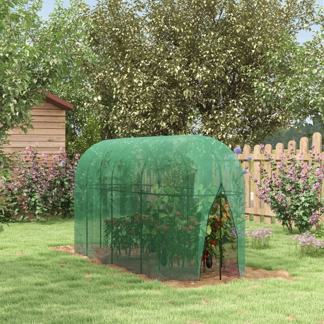 Θερμοκήπιο Outsunny 3x1x1,5m Mesh με αρθρωτή πόρτα και πάσσαλοι εδάφους, πράσινο 845-995V00GN