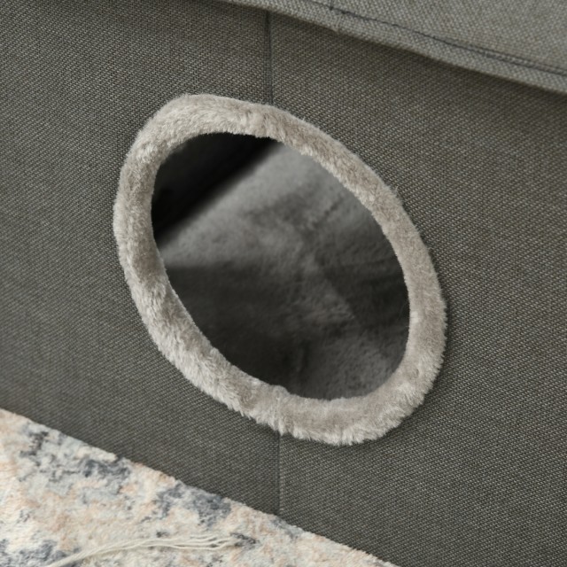 PawHut Cat House με Πλενόμενα Μαξιλάρια 2 Είσοδοι, 39x43,5x40,5cm Γκρι D30-630V00GY
